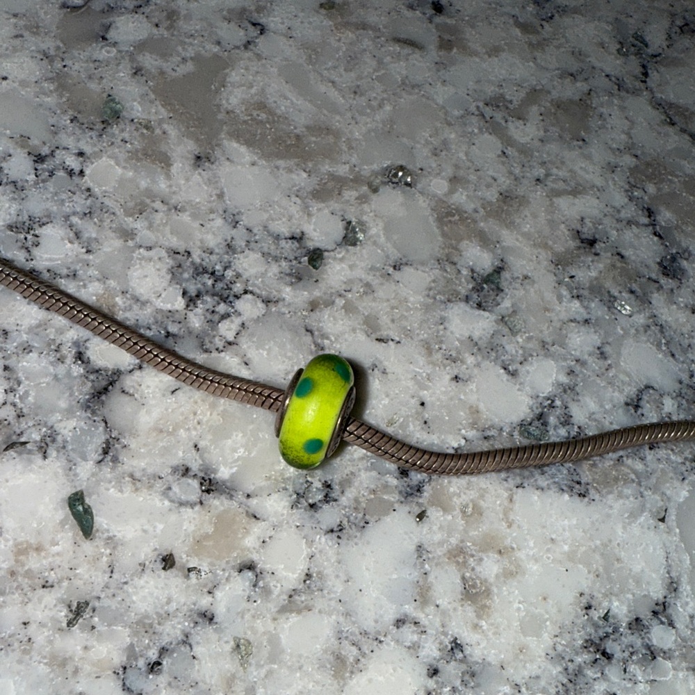 Lime green Pandora glass bead